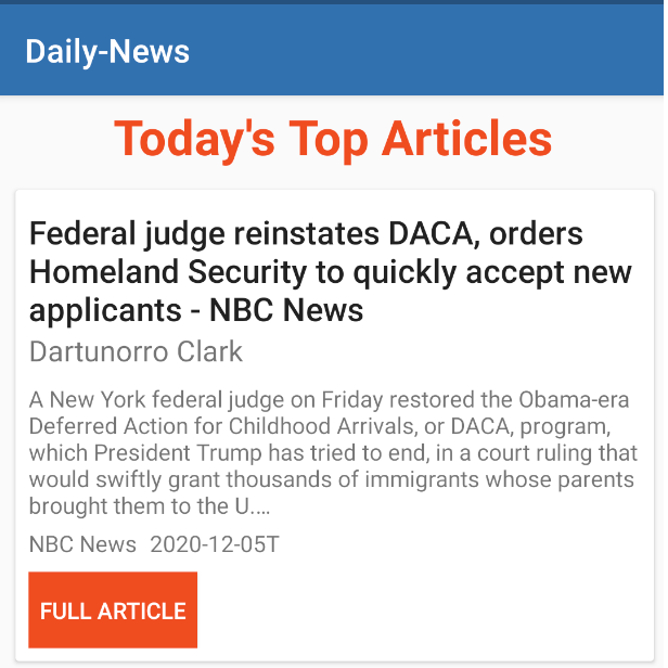 Daily News Application